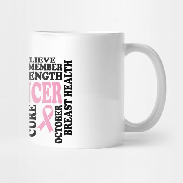 I Can Fight Cancer - Breast Cancer Support  - Survivor - Awareness Light Pink Ribbon Black Font by Color Me Happy 123